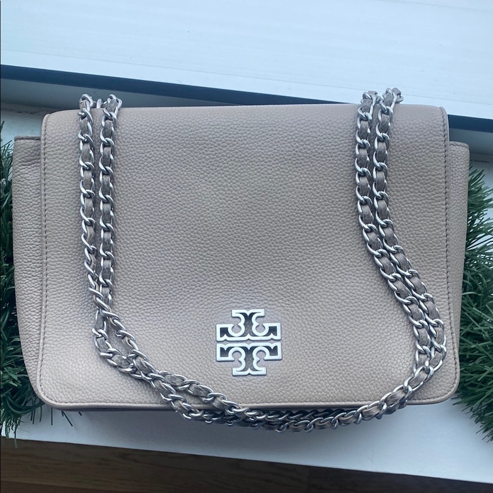 Tory Burch Beige Leather Shoulder Bag